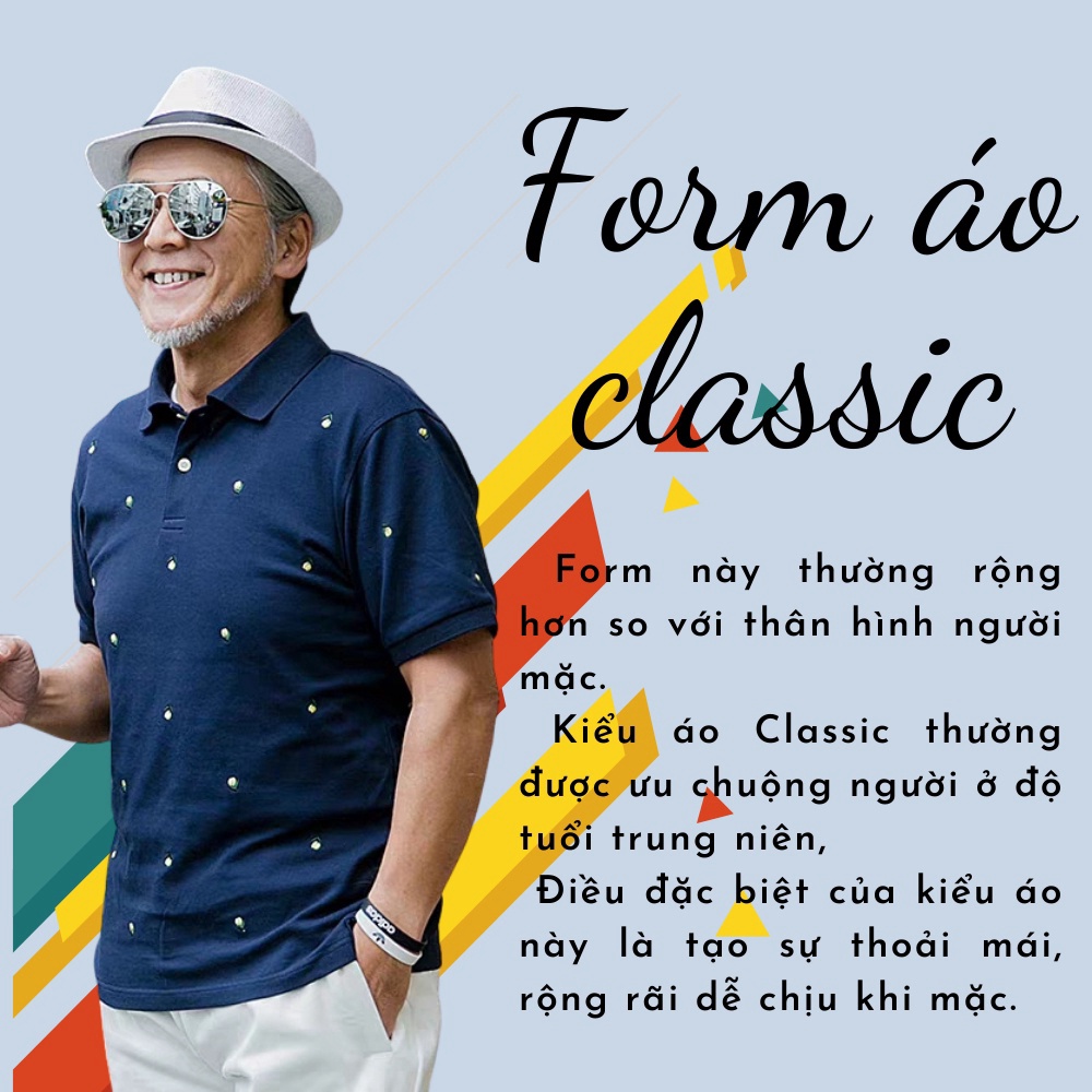 Áo thun nam trung niên Thái Khang form rộng vải coton mềm có cổ có túi ATHUN12