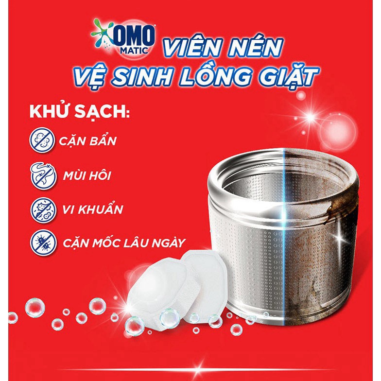 SALE RẺ NHẤT Hộp 4 Viên Nén Vệ Sinh Lồng Giặt OMO Matic 80gr chiết chính hãng