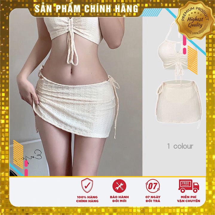 SÉT BIKINI 3 MÓN MÀU BE SIÊU XINH
