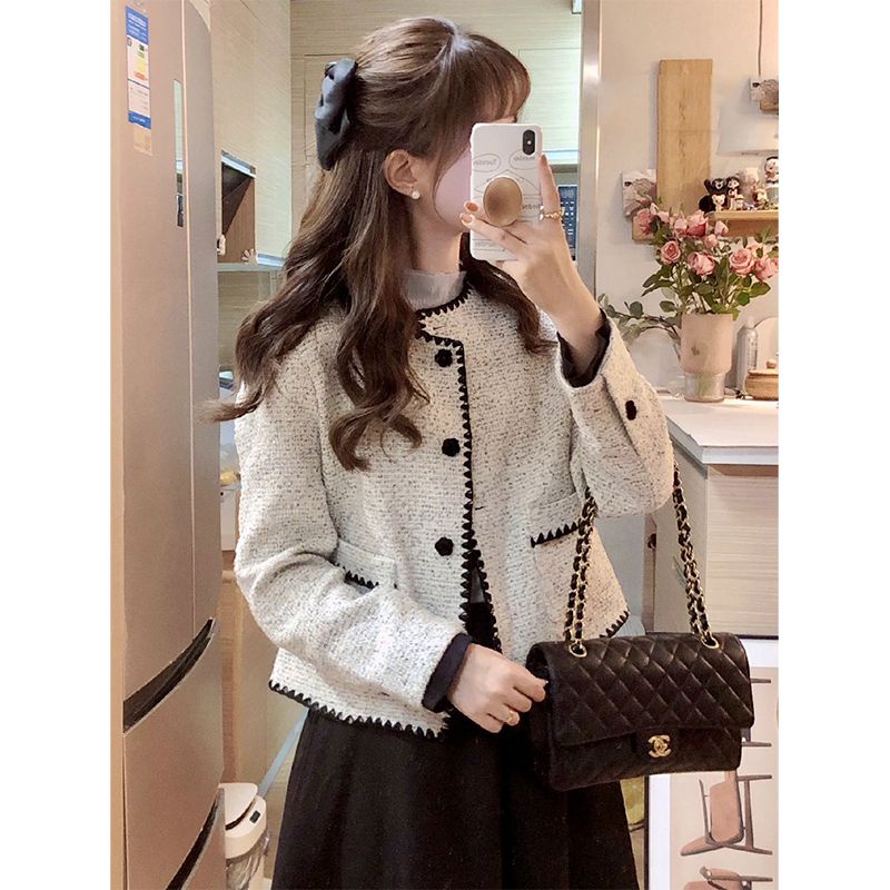 Bộ Áo Khoác + Chân Váy Phong Cách Thời Trang Pháp Mới Cho Nữ