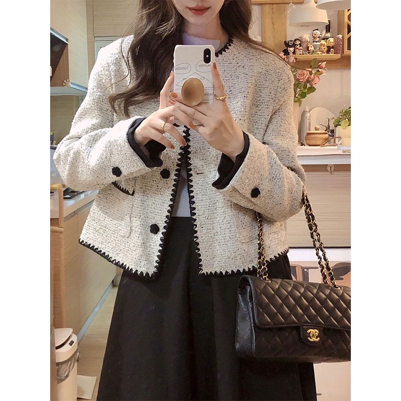 Bộ Áo Khoác + Chân Váy Phong Cách Thời Trang Pháp Mới Cho Nữ