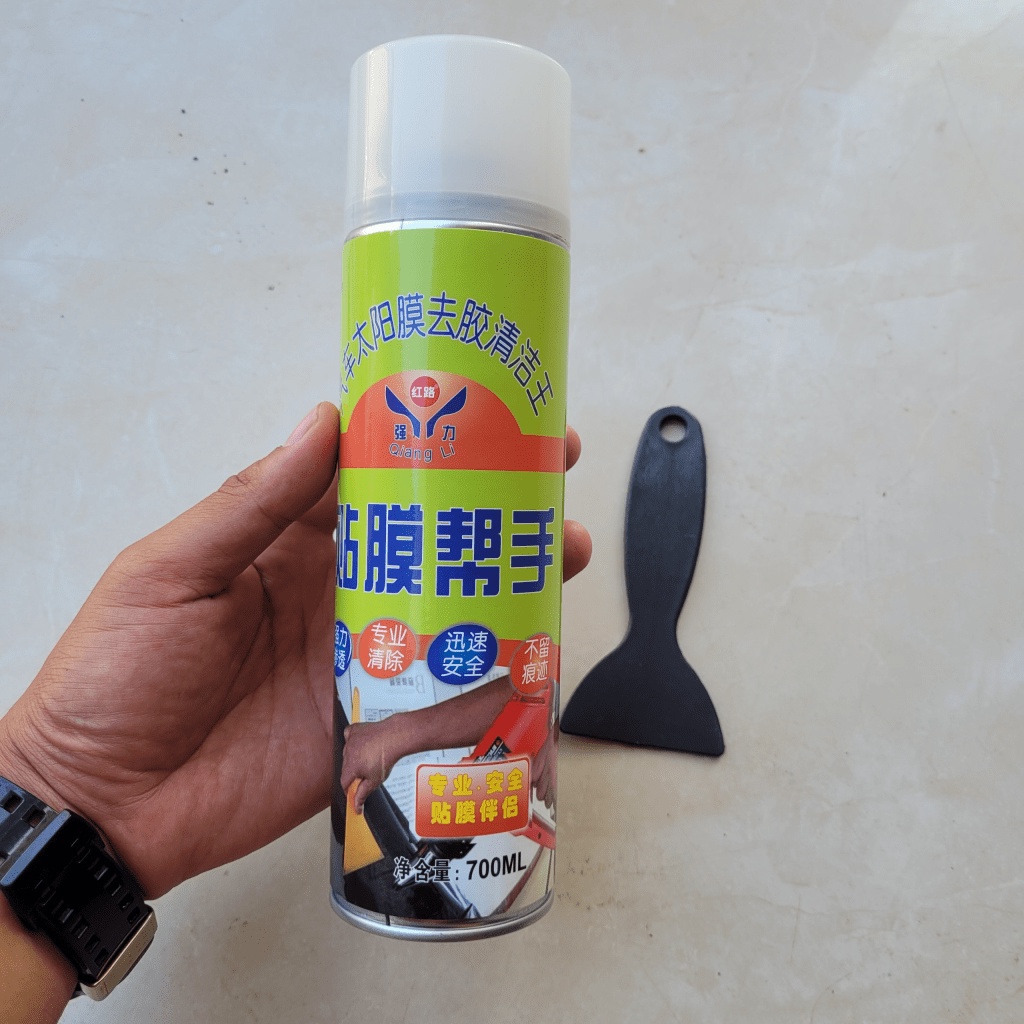 Dung dịch tẩy keo dán Film cách nhiệt cũ cho xe ô tô - dung tích 500ml - kèm vòi xịt và gạt nhựa