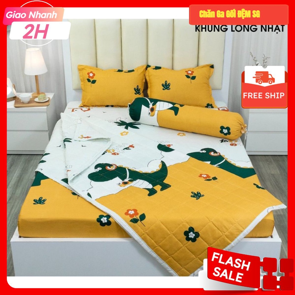 [HCM] Ga trải giường 1m/1m2 gồm 1 ga chun, vỏ gối nằm, bộ ga gối kí túc xá bệnh viện 1m/1m2 Mẫu KHỦN