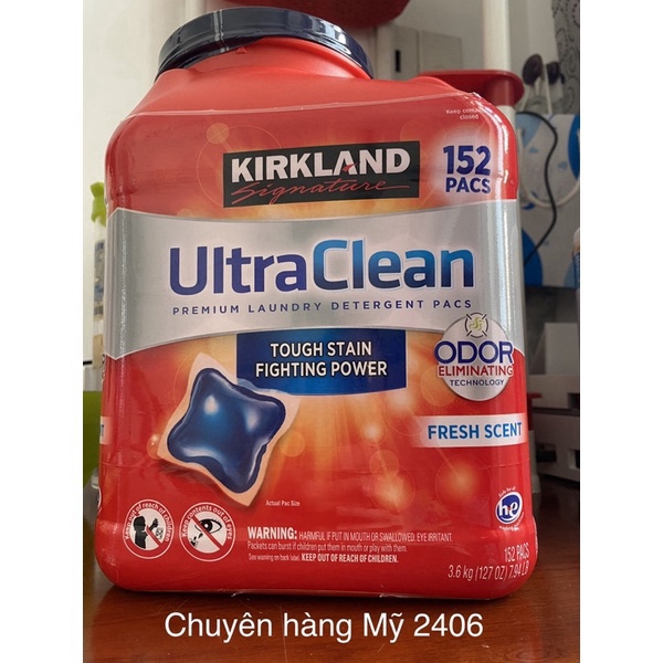 SALE RẺ NHẤT Thùng Viên giặt Kirkland 152 viên ULTRA clean hàng Mỹ chiết chính hãng