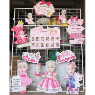 In hình chibi cho bé, chibi bé gái,trang trí thôi nôi, miễn phí thiết kế