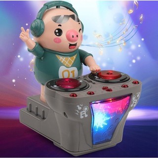 Đồ chơi trẻ em, đồ chơi heo phát nhạc - chú heo chơi dj năng động siêu dễ thương nhảy theo nhạc và đèn cho bé vui nhộn