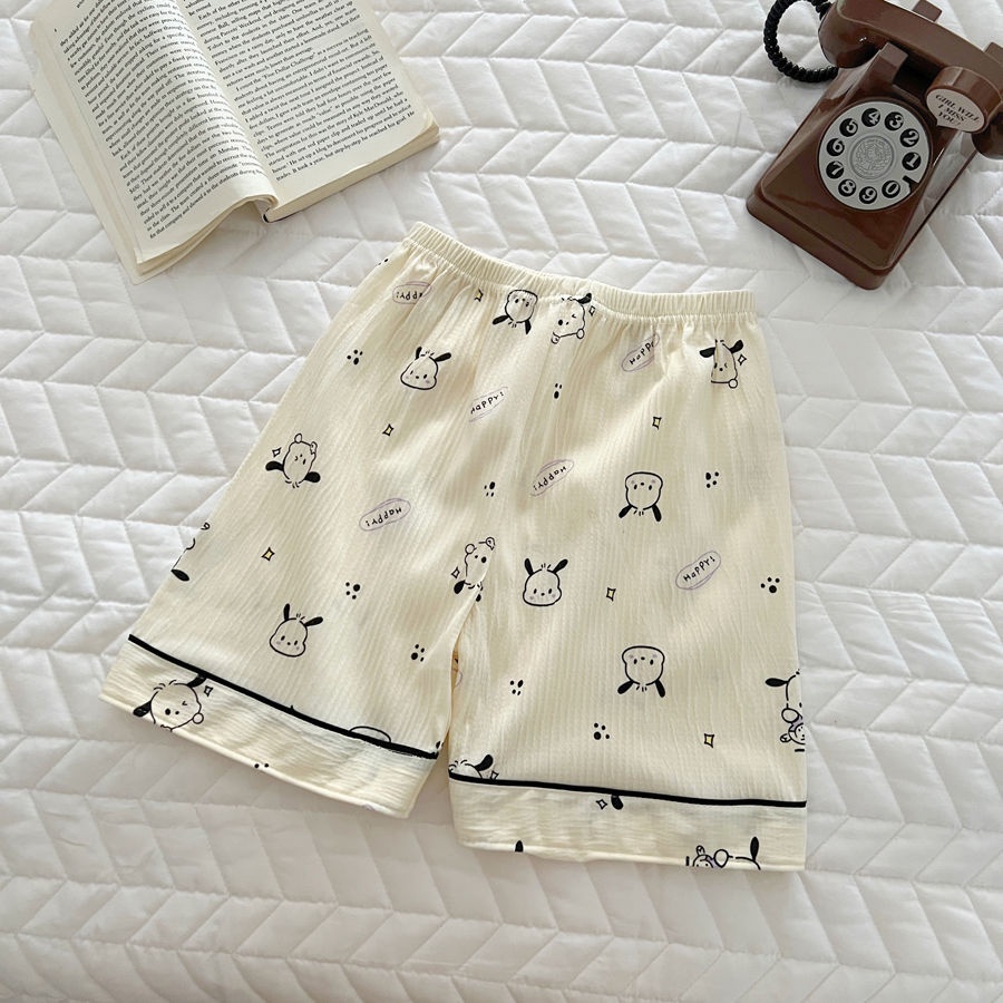 Bộ Đồ Ngủ Ngắn Tay Họa Tiết Hoạt Hình Dễ Thương Cho Bé