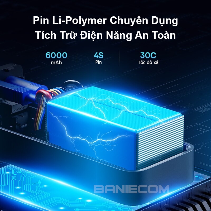 Kích khởi động xe hơi Baseus Mini Car Jump Started 600A 6000mAh cho xe Xăng < 4L và Dầu < 2.5L - BANIECOM