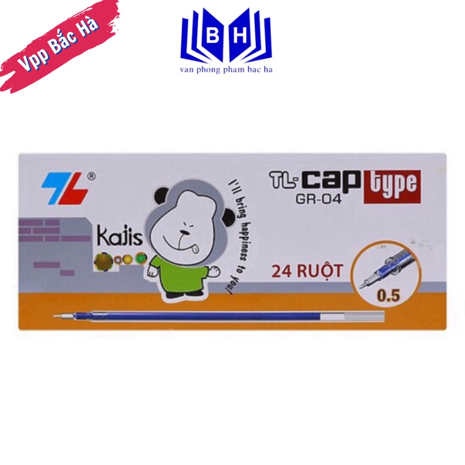 Combo 100 Ruột bút gel GR-04 - Ruột bút gel nước Thiên Long ngòi 0.5mm