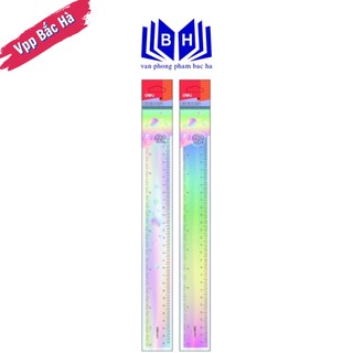 Thước kẻ màu cực quang Deli H654 dài 30cm