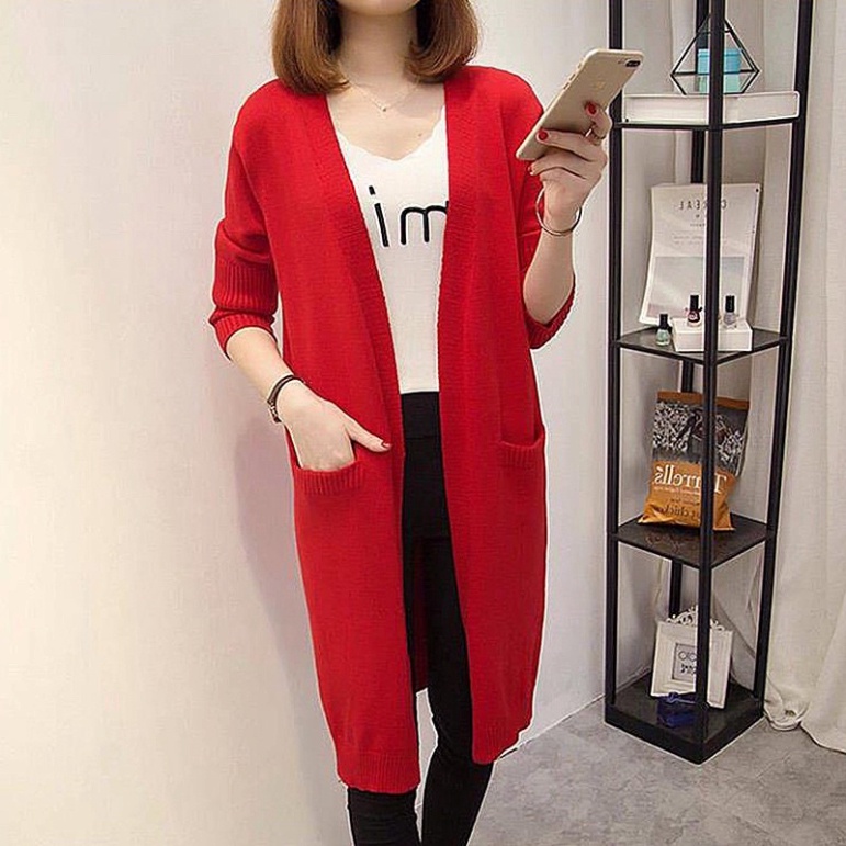 Áo khoác len cardigan quảng châu dáng dài chất đẹp Kl13 | BigBuy360 - bigbuy360.vn