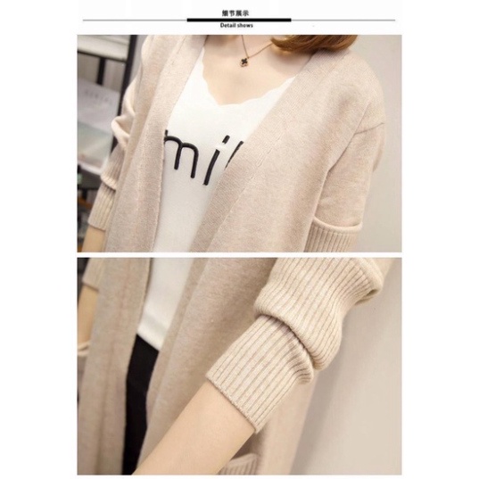 Áo khoác len cardigan quảng châu dáng dài chất đẹp Kl13 | BigBuy360 - bigbuy360.vn