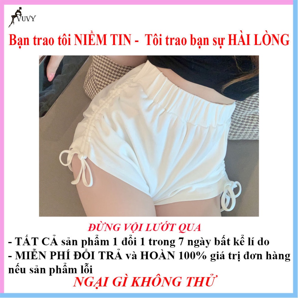 Quần đùi nữ dây rút, quần short nữ cạp chun vải nỉ da cá mặc nhà, tập gym, thể thao QDN5 | BigBuy360 - bigbuy360.vn