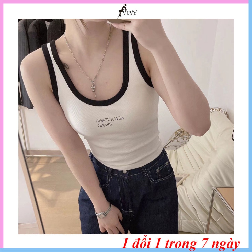 Áo ba lỗ nữ, áo croptop nữ vải bozip tăm hàn kiểu dáng ôm body, sát nách 3 màu VUVY4 | BigBuy360 - bigbuy360.vn