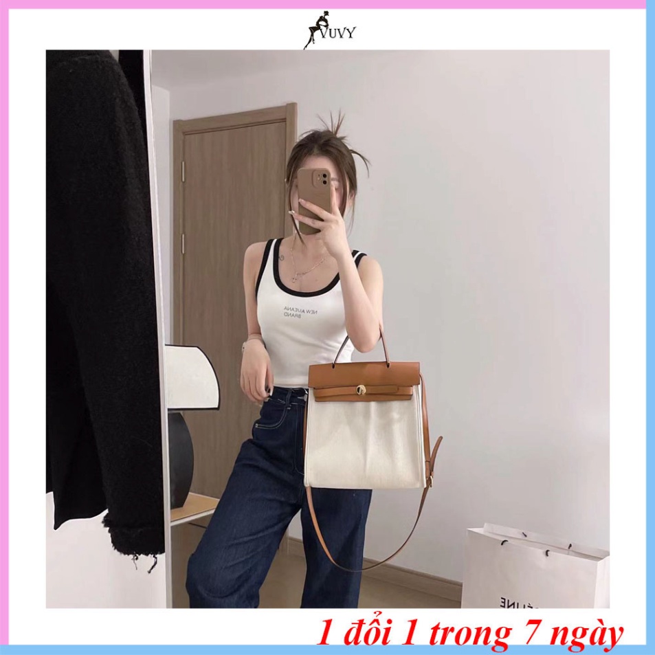 Áo ba lỗ nữ, áo croptop nữ vải bozip tăm hàn kiểu dáng ôm body, sát nách 3 màu VUVY4 | BigBuy360 - bigbuy360.vn