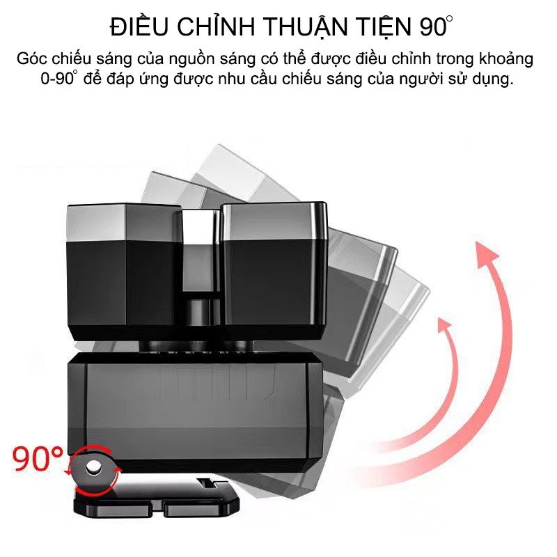 Đèn Pin Siêu Sáng, Đèn Đội Đầu 5 bóng siêu sáng 4 chế độ đèn pin siêu sáng kèm sạc nhanh