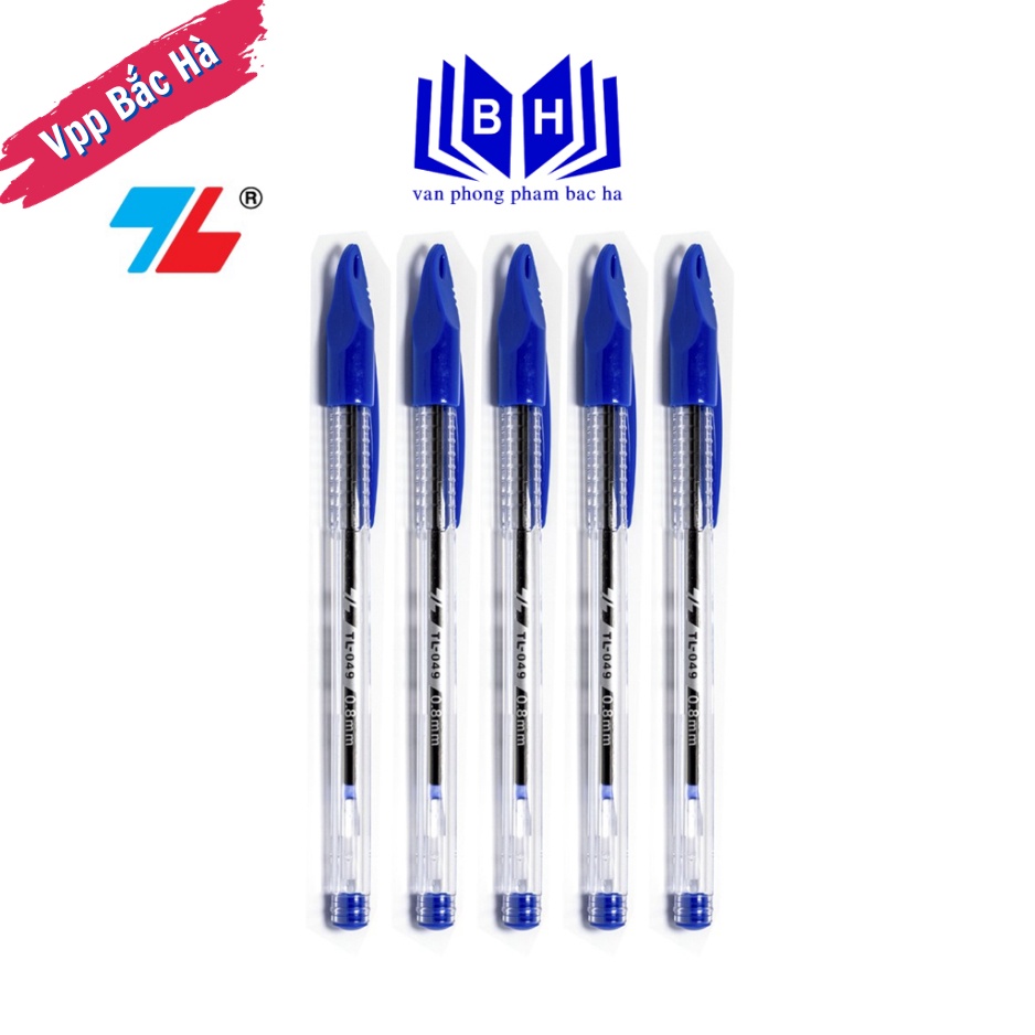 Combo 5 Bút Bi Thiên Long TL-049, Nét 0,8mm ( mực xanh )