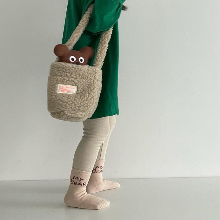 Set 5 đôi tất cotton gấu cam bi bé trai , gái sợi bông mềm mại thoáng khi khử mùi Softie te12