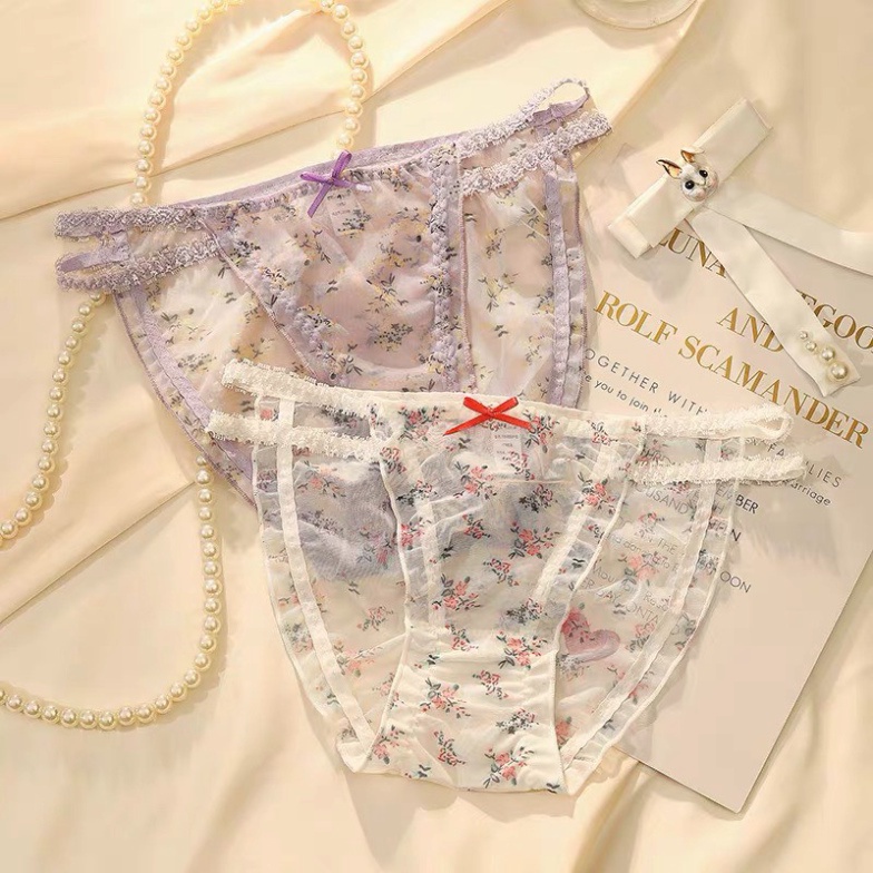Quần Lót Nữ Ren Hoa Sexy hai mảnh thiết kế chun hông quyến rũ sexy tôn dáng gợi cảm