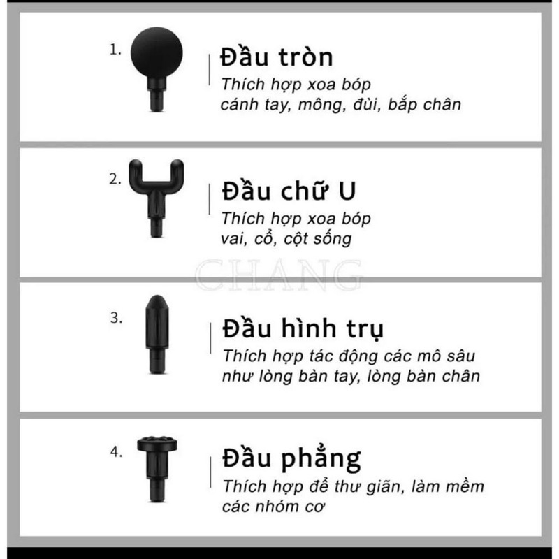 ✅-Máy massage cầm tay 6 chế độ - súng massage trị đau giãn cơ