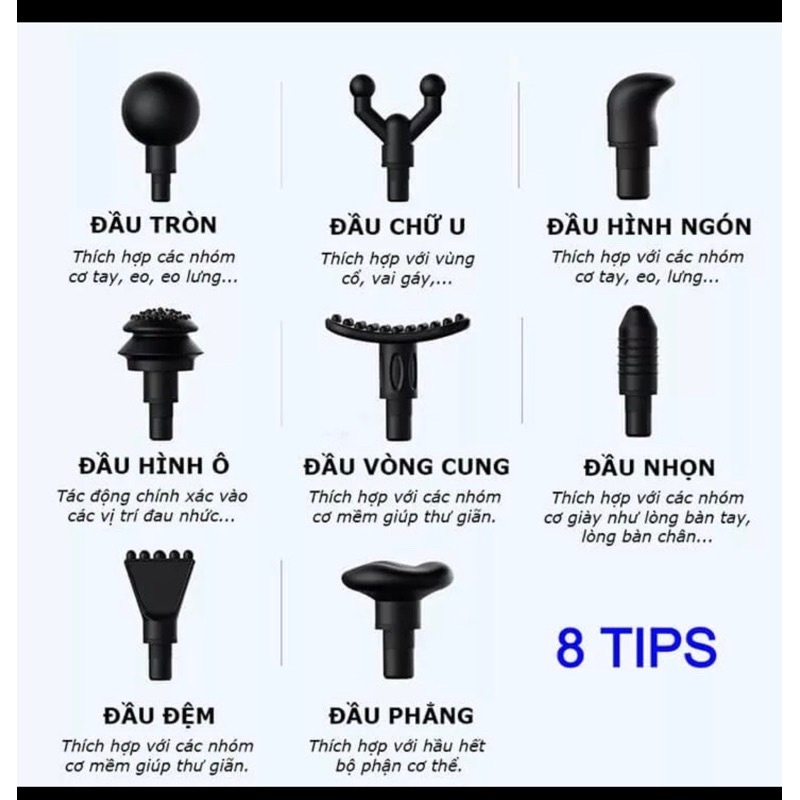 ✅-Máy massage cầm tay 6 chế độ - súng massage trị đau giãn cơ