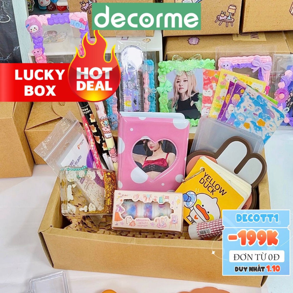 Lucky box test nhân phẩm đồ kpop Toploader, card, sticker