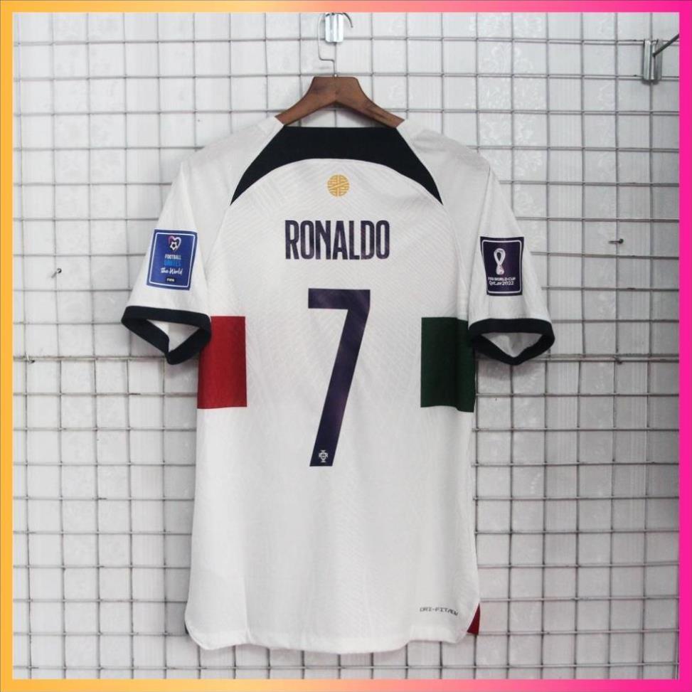 Bộ quần áo bóng đá Ronaldo 7 Bồ Đào Nha mùa WC 22/23 - Bản Player hàng Thái - Đt Bồ Đào Nha Trắng sân khách K