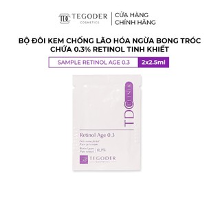 Bộ đôi kem chống lão hoá tái tạo da 0,3% retinol tinh khiết Tegoder Clinik-Retinol age 2x1.5ml