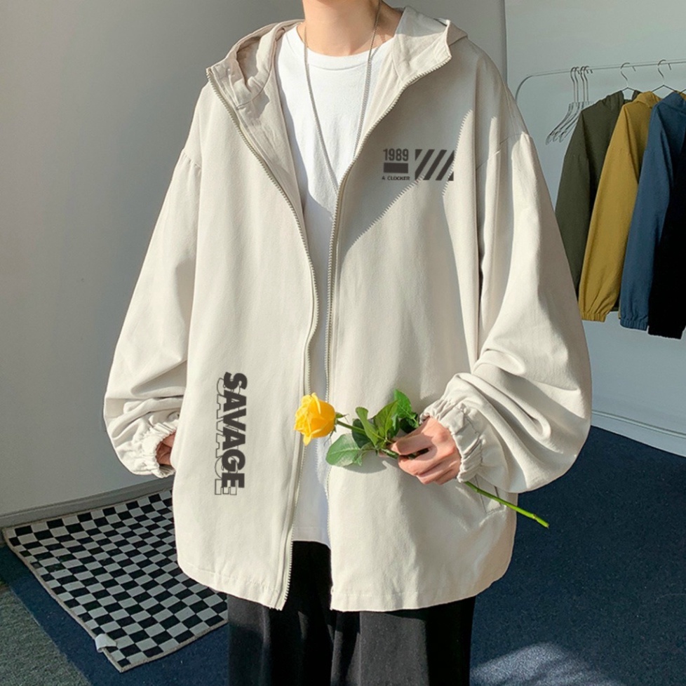 Áo khoác dù nam nữ unisex 2 màu kem, đen 1989, Áo gió chống nắng cực hot trend mẫu mới về - Hàng mới về