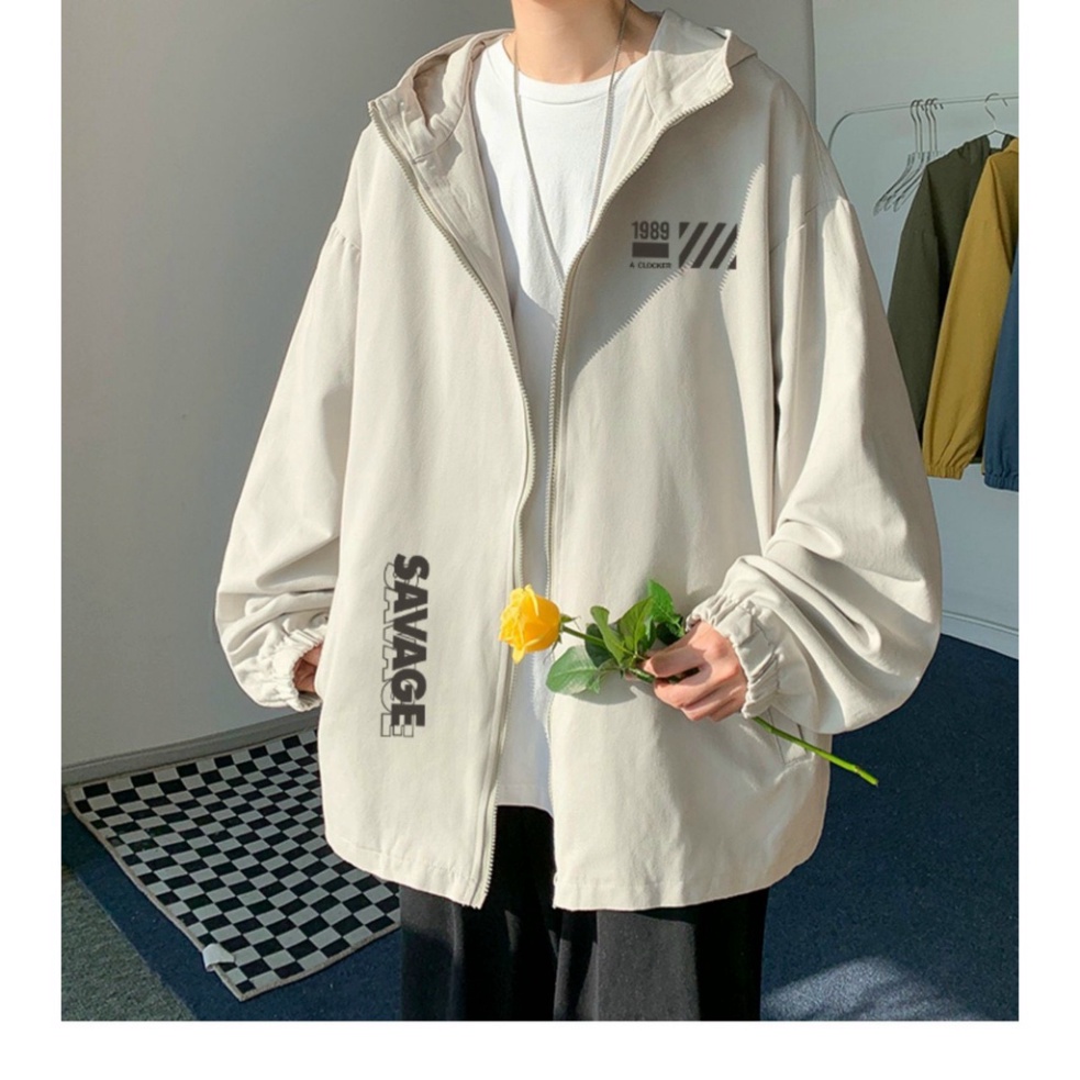 Áo khoác dù nam nữ unisex 2 màu kem, đen 1989, Áo gió chống nắng cực hot trend mẫu mới về - Hàng mới về
