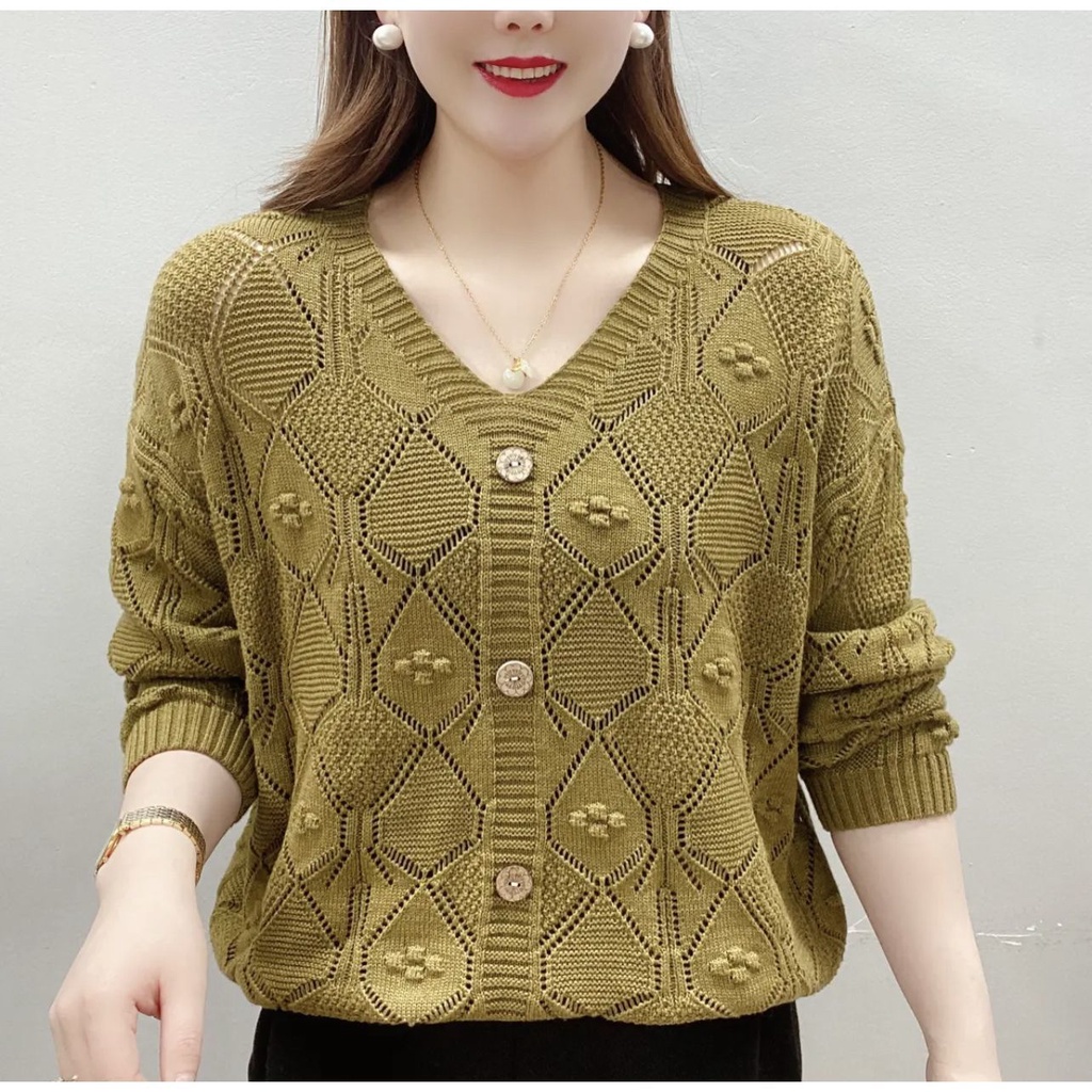 Áo sweater Tay Dài Cổ Chữ v Phong Cách Mới Mùa Thu Cho Nữ