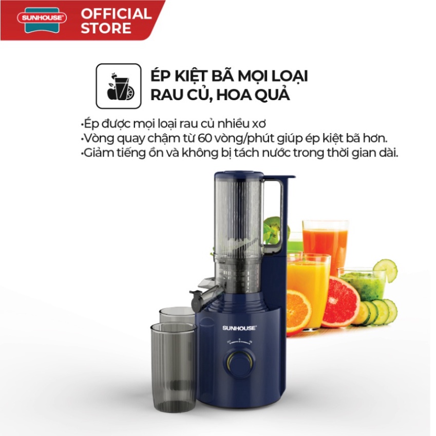 Máy ép chậm Sunhouse SHD5512 Công suất lớn 250W