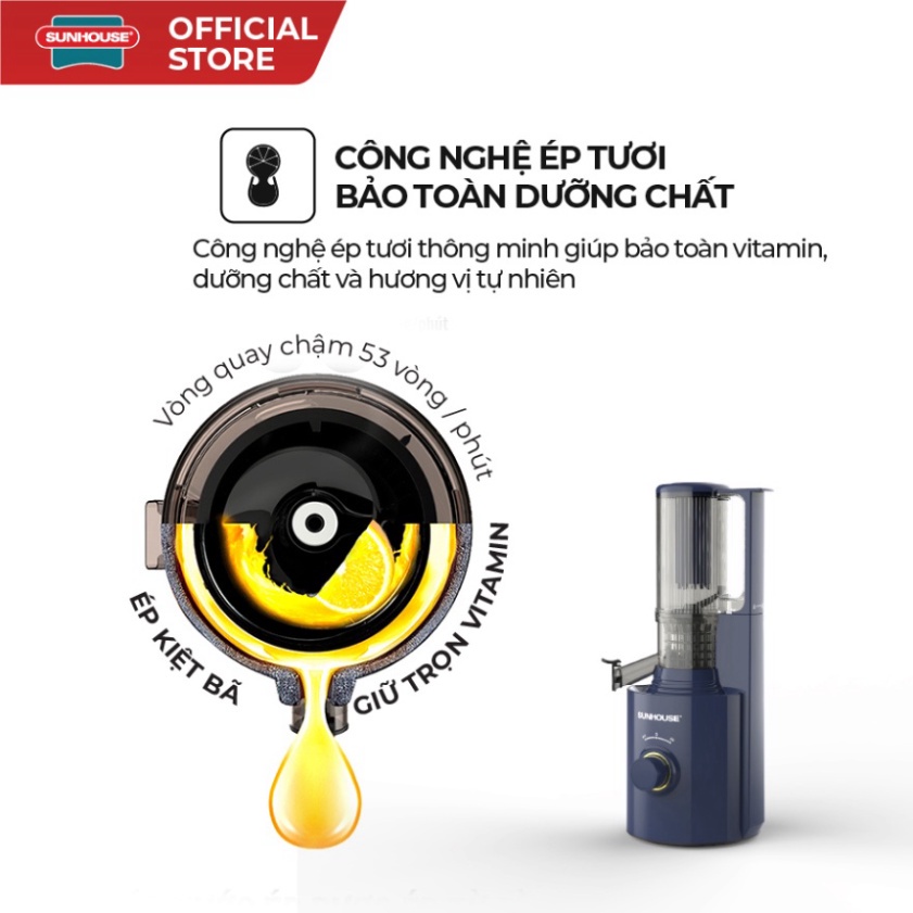 Máy ép chậm Sunhouse SHD5512 Công suất lớn 250W