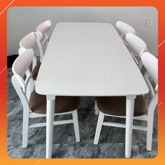 BÀN ĂN CƠM 6 GHẾ GỖ MANGO bất ngờ - BỘ GỒM một bàn 1M60 + 6 GHẾ - BH 1 NĂM