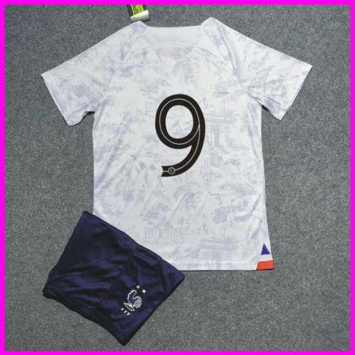 Free Ship -  Bộ Quần Áo Bóng Đá ĐT PHÁP 22/23 - Hàng Thun Thái in Sẵn Số và Tên Cầu Thủ - Logo Thêu