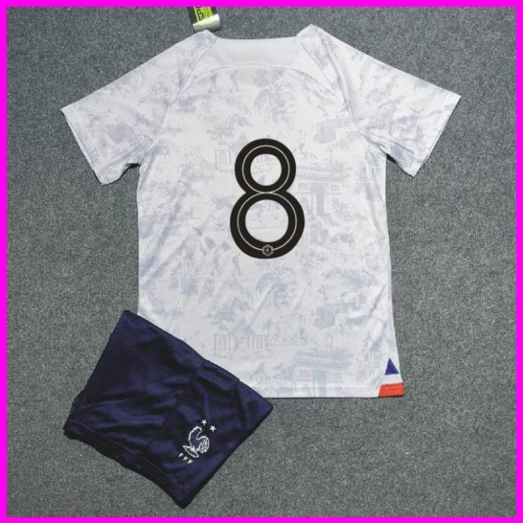 Free Ship -  Bộ Quần Áo Bóng Đá ĐT PHÁP 22/23 - Hàng Thun Thái in Sẵn Số và Tên Cầu Thủ - Logo Thêu