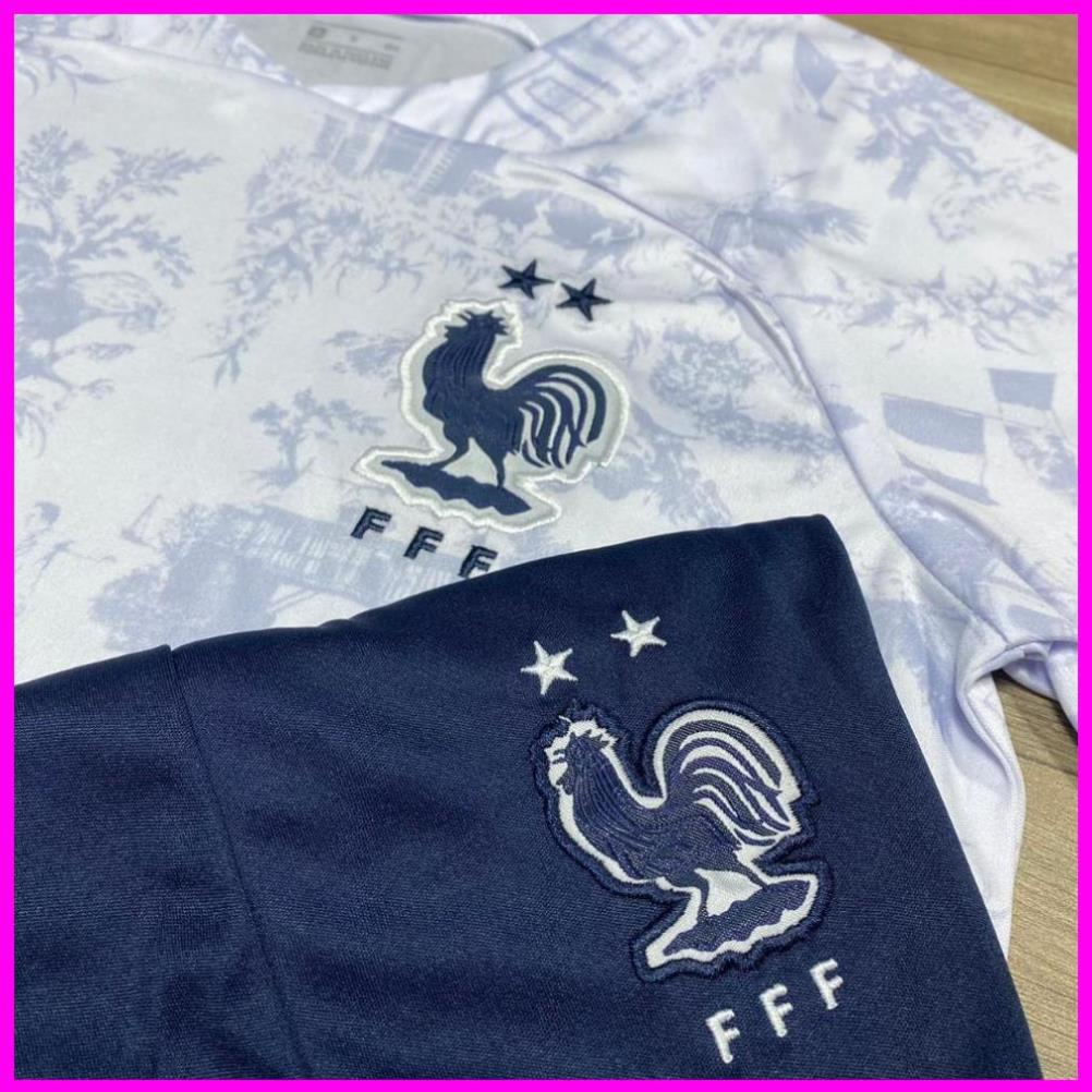 Free Ship -  Bộ Quần Áo Bóng Đá ĐT PHÁP 22/23 - Hàng Thun Thái in Sẵn Số và Tên Cầu Thủ - Logo Thêu