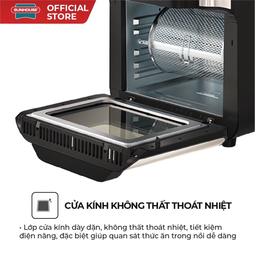Nồi chiên không dầu 15L Sunhouse Mama SHD4088 dung tích 15L | Công suất mạnh 1700W | 10 chức
