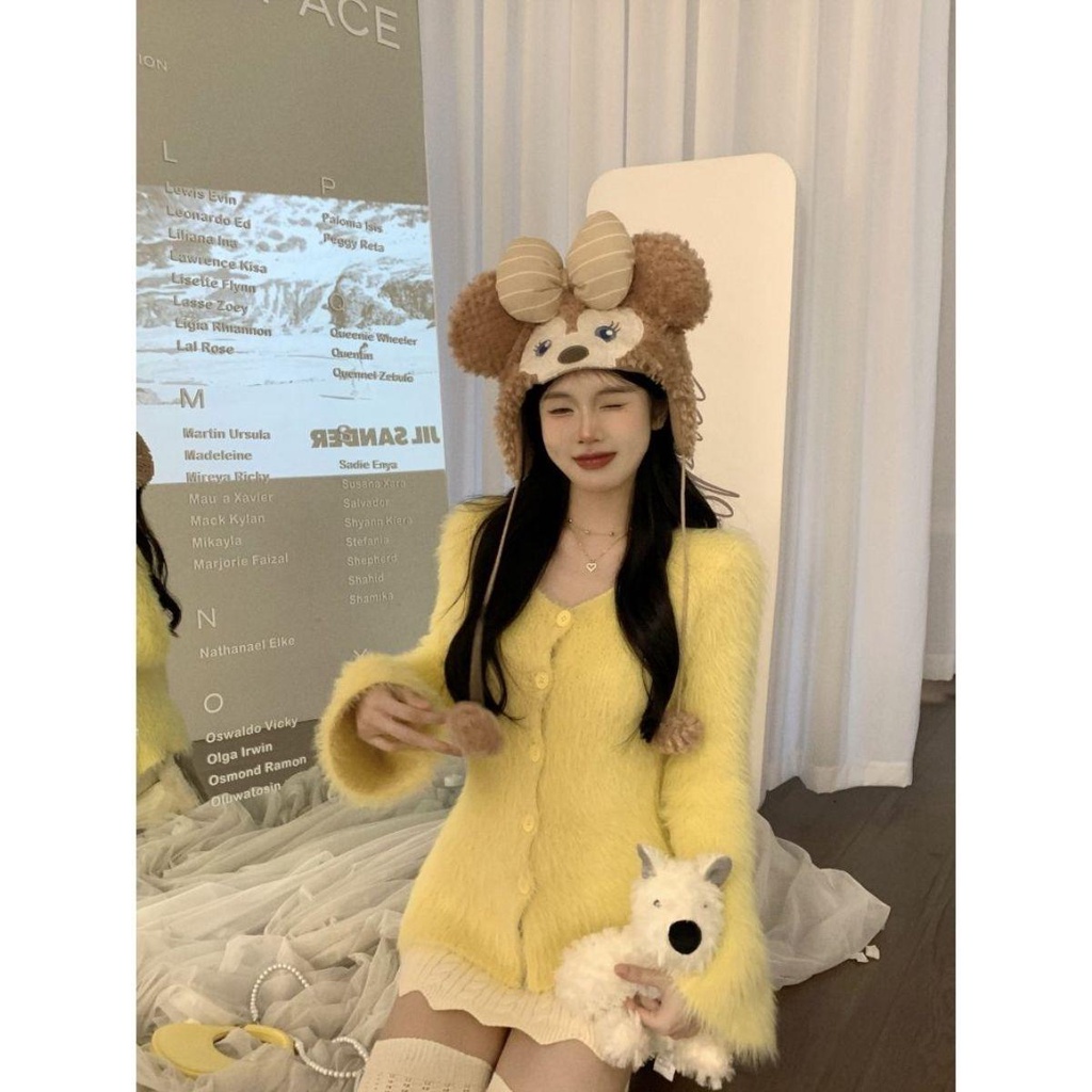 Set Áo Len cardigan Mềm Mại Phối Chân Váy Thời Trang Thu Đông 2023