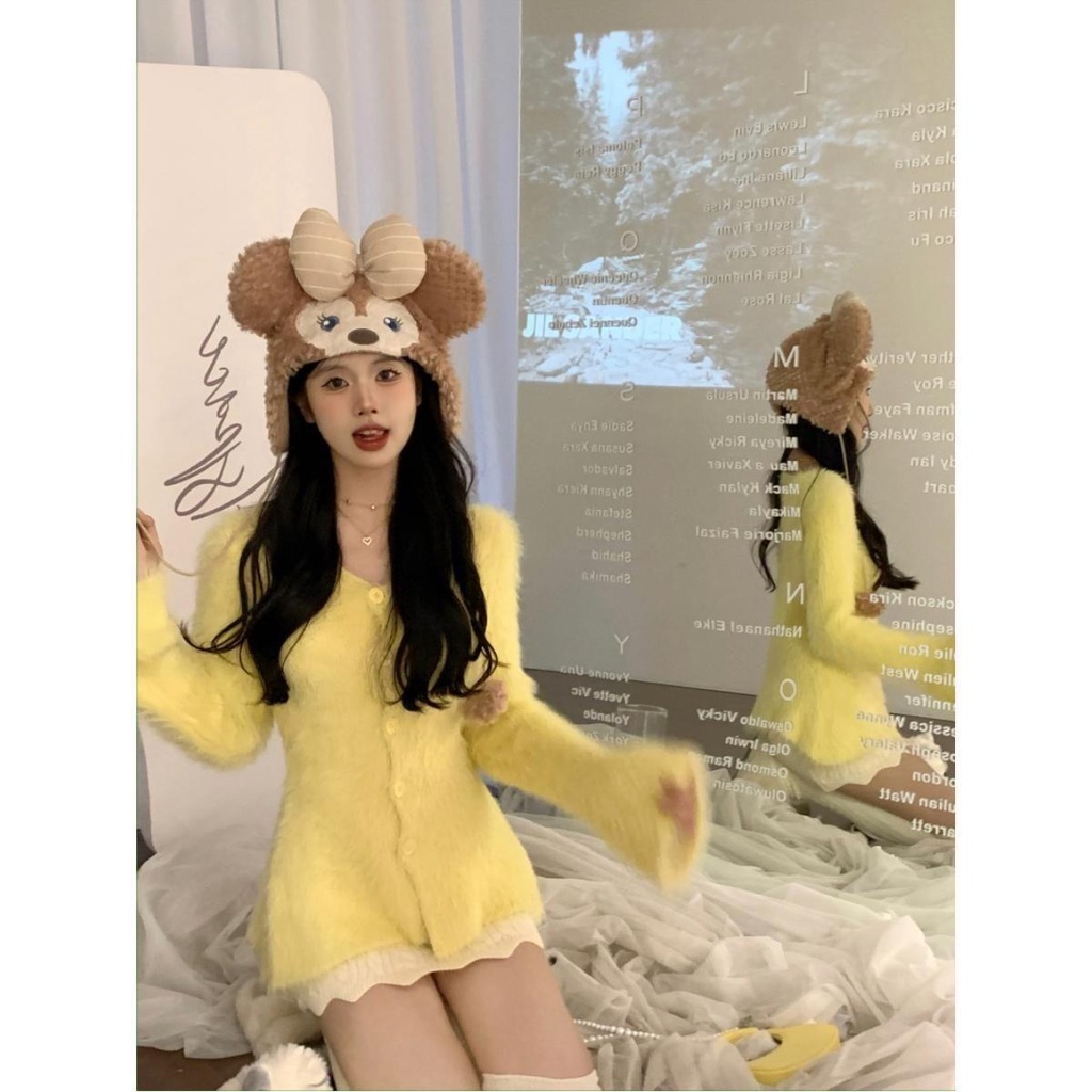 Set Áo Len cardigan Mềm Mại Phối Chân Váy Thời Trang Thu Đông 2023