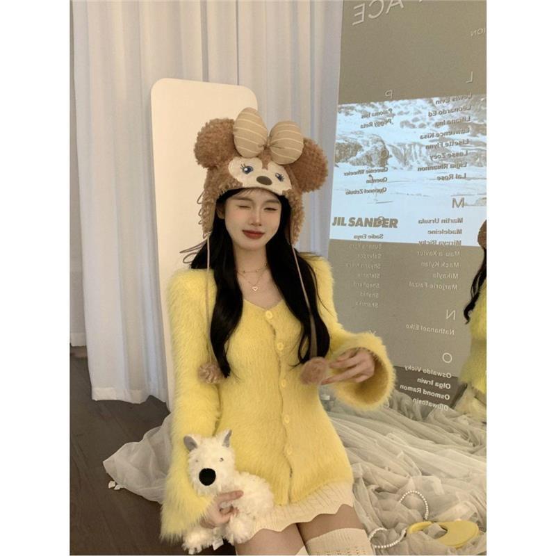 Set Áo Len cardigan Mềm Mại Phối Chân Váy Thời Trang Thu Đông 2023