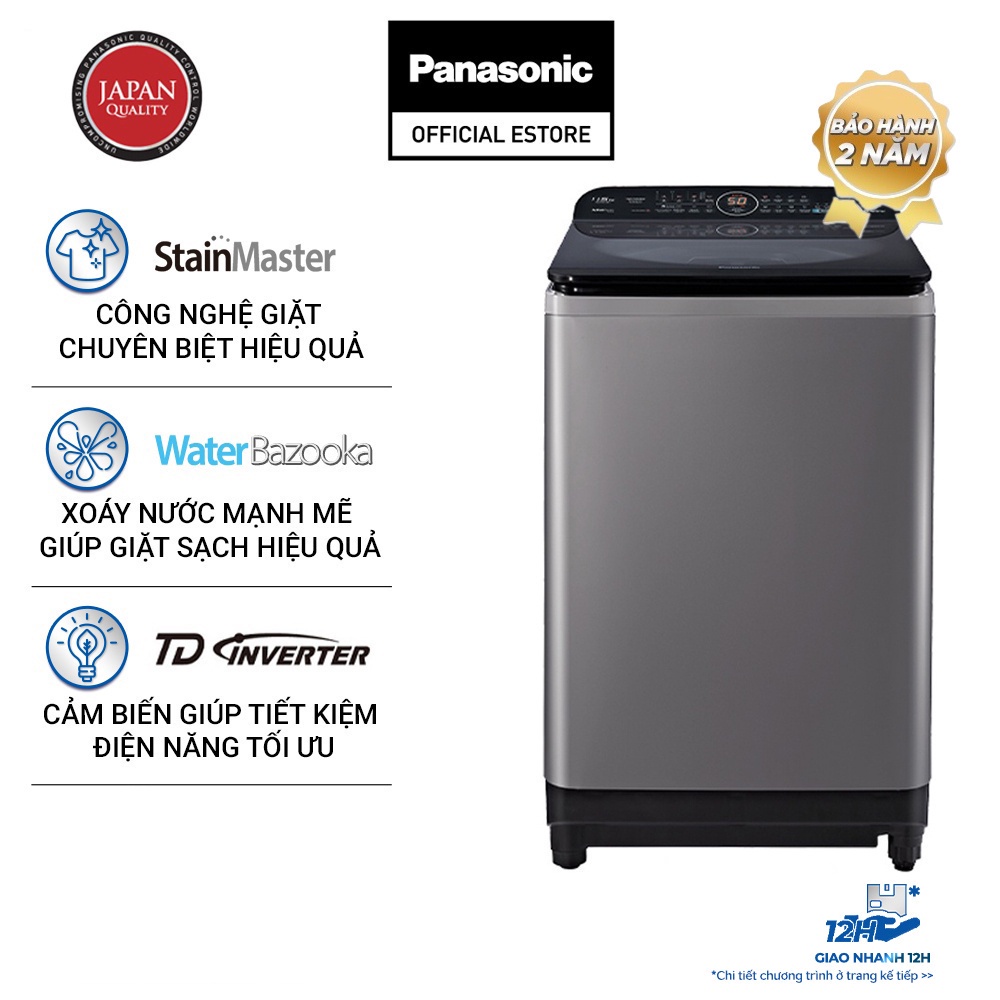 [Mã ELPN1500 Giảm 1TR5 Đơn 0Đ] Máy Giặt Cửa Trên Panasonic 11.5KG NA-FD11AR1GV - Hàng Chính Hãng