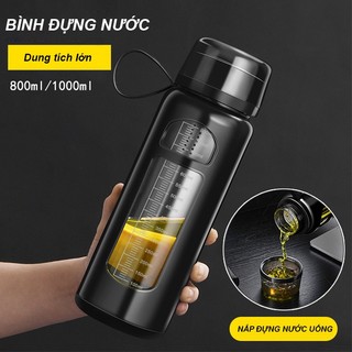 Bình pha trà thủy tinh BĐN-03, Bình đựng Nước Thủy Tinh, Bình thủy tinh chịu nhiệt có Cốc đựng nước tiện dụng