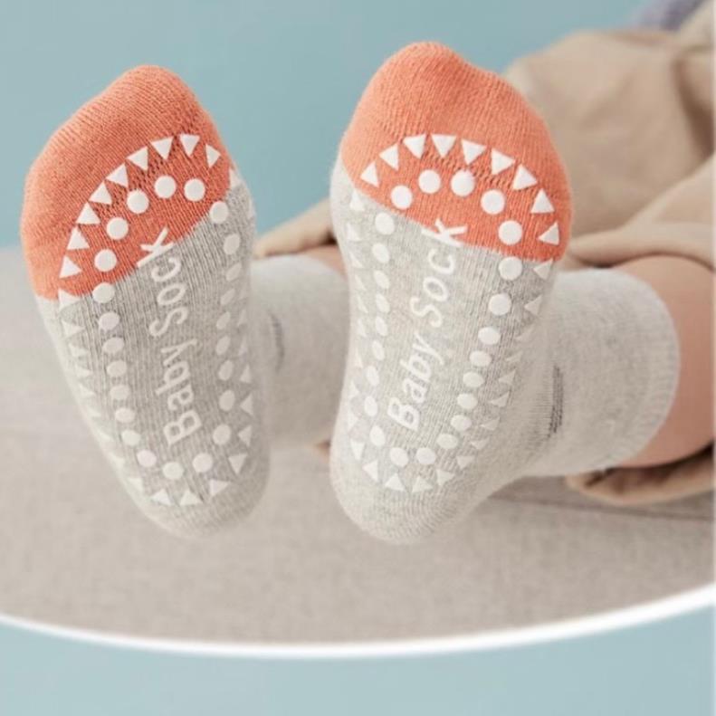 Set 5 Đôi Tất Trẻ Em Sơ Sinh Hình Cá Cotton Chống Trơn Trượt Cho Bé Trai, Bé Gái Đi Cực Xinh Myna Bra SS5