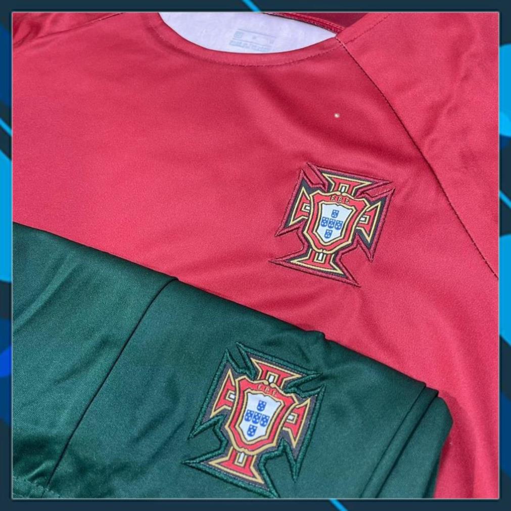 Free Ship -  Bộ Quần Áo Bóng Đá ĐT BỒ ĐÀO NHA 22/23 - in Sẵn Số - Hàng Thun Thái - Logo Thêu