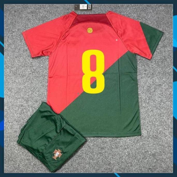 Free Ship -  Bộ Quần Áo Bóng Đá ĐT BỒ ĐÀO NHA 22/23 - in Sẵn Số - Hàng Thun Thái - Logo Thêu