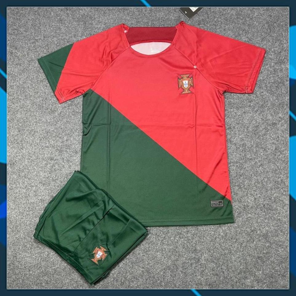 Free Ship -  Bộ Quần Áo Bóng Đá ĐT BỒ ĐÀO NHA 22/23 - in Sẵn Số - Hàng Thun Thái - Logo Thêu