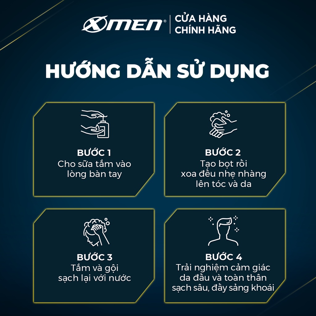 Combo Tắm gội Xmen 900g - 2 mùi hương nước hoa thơm lâu và sạch sâu