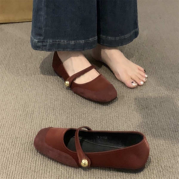 Giày Búp Bê Đế Bằng Phong Cách mary jane Thời Trang Xuân Thu Cho Nữ