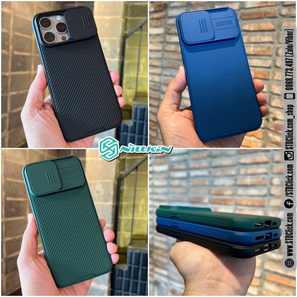 ỐP LƯNG IPHONE 15 PRO MAX - 15 PRO - 15 PLUS - 15 NILLKIN CAMSHIELD PRO NILLKIN CHÍNH HÃNG - hàng chuẩn